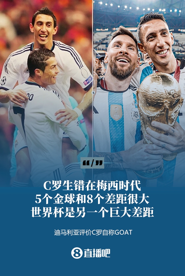 C罗自称GOAT？迪马利亚：他生错在梅西时代，5金球和8个差距很大